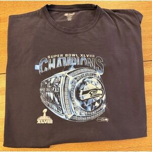 Seattle Seahawks T-Shirt Mens Super Bowl Ring 48 Champions NFL 6XL Big&Tall 2013